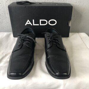 Aldo Chavera-97 Shoes Mens Size 11 Black Leather Dress Derby Lace Up Square Toe
